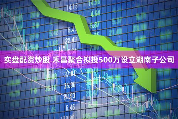 实盘配资炒股 禾昌聚合拟投500万设立湖南子公司